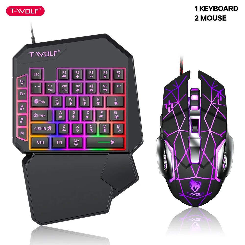 Gaming Keyboard Mini - T-WOLF TF900 한 손으로 키보드 왕좌