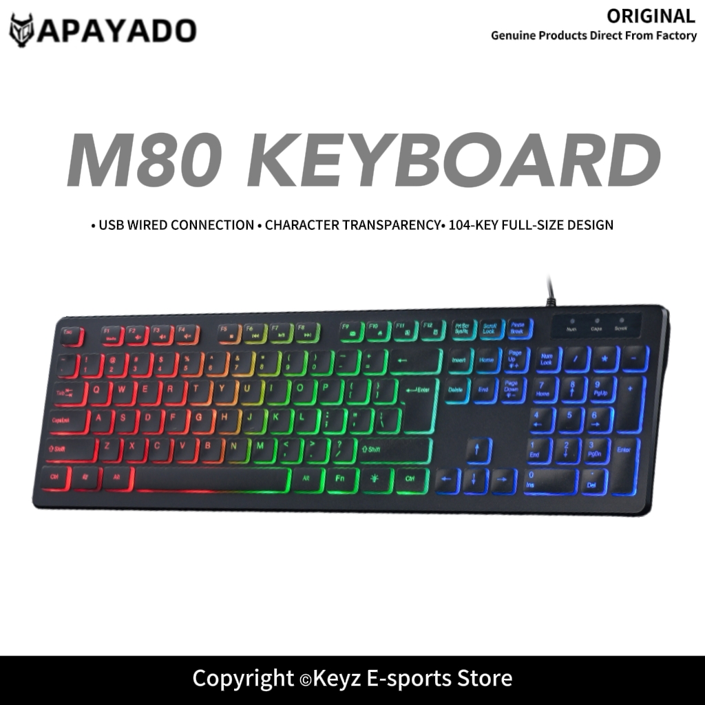 M80 초박형 유선 게이밍 키보드 APAYAD0 LED - Keyboard Gaming Blue Switch 리뷰 및 가격